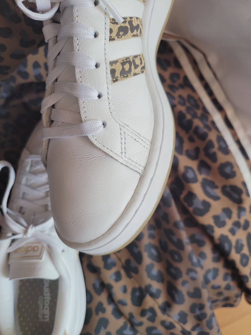 adidas Cloudfoam comfort  Leopard Stripe Sneakers 8.5M - Picture 11 of 12